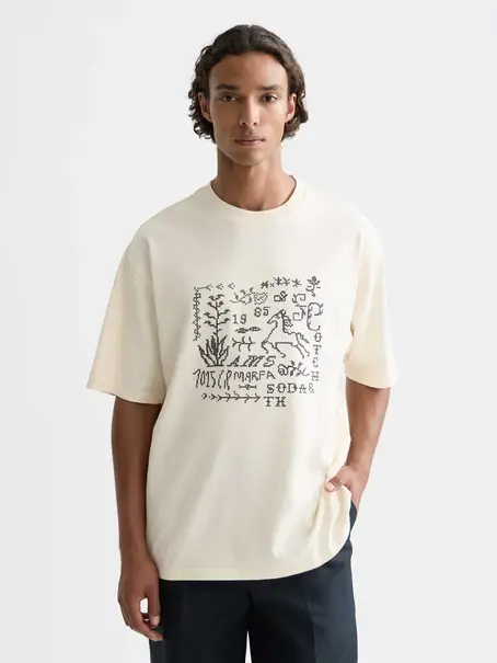 Scotch & Soda Cross-stitched front artwork loose-