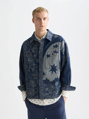 Scotch & Soda Denim jacquard overshirt