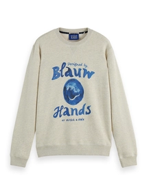Scotch & Soda Denim washed artwork sweatshirt