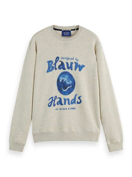 Scotch & Soda Denim washed artwork sweatshirt
