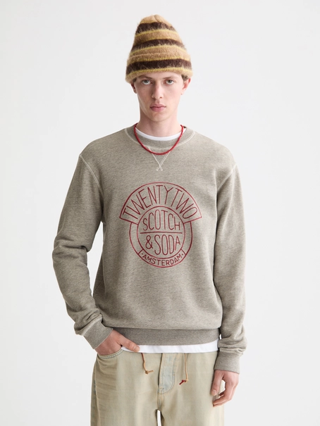 Scotch & Soda Denim washed artwork sweatshirt