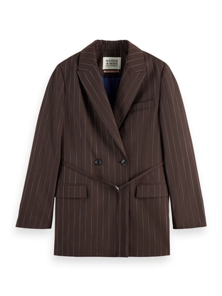 Scotch & Soda Double breasted lurex pinstripe bla
