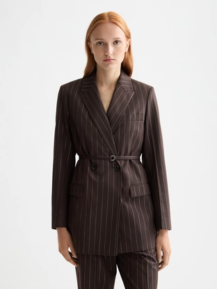Scotch & Soda Double breasted lurex pinstripe bla