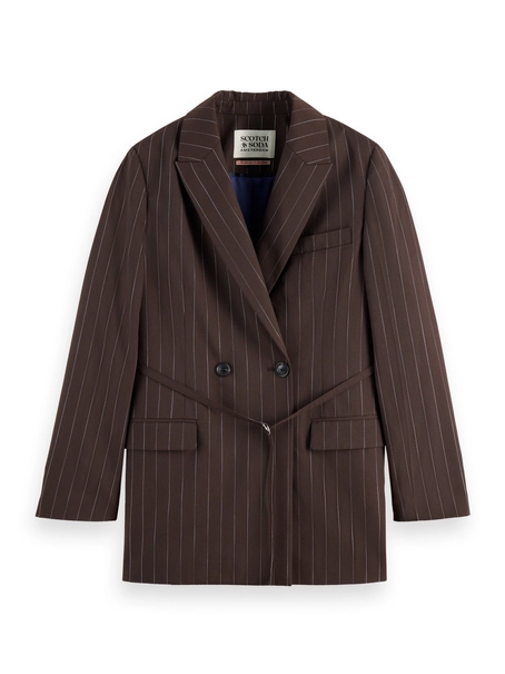 Scotch & Soda Double breasted lurex pinstripe bla