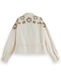 Scotch & Soda Embellished belted cotton trucker j