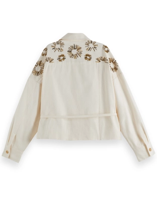 Scotch & Soda Embellished belted cotton trucker j