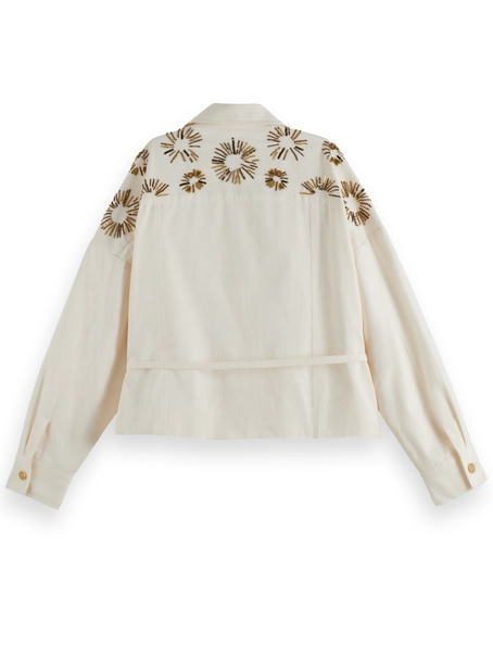 Scotch & Soda Embellished belted cotton trucker j