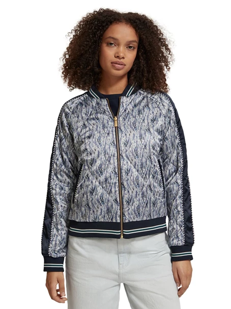 Scotch & Soda Embroidered bomber with contrast de