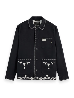 Scotch & Soda Embroidered cotton-blend worker jac