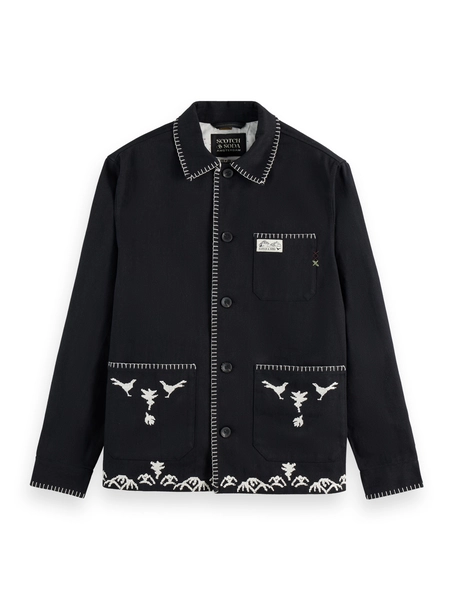 Scotch & Soda Embroidered cotton-blend worker jac