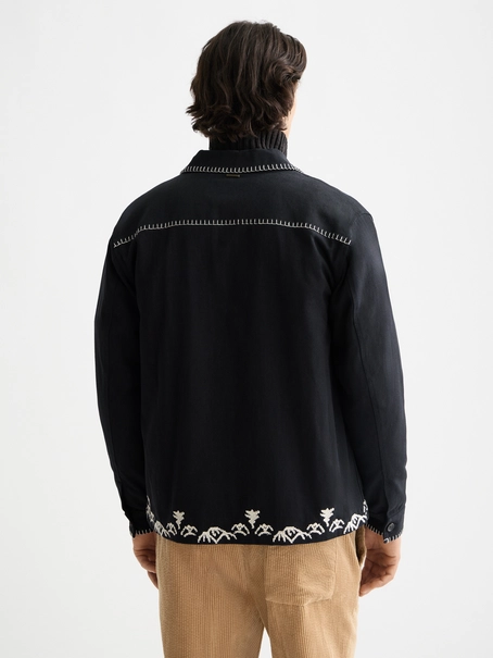 Scotch & Soda Embroidered cotton-blend worker jac