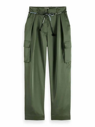 Scotch & Soda Faye high-rise tapered leg satin ca