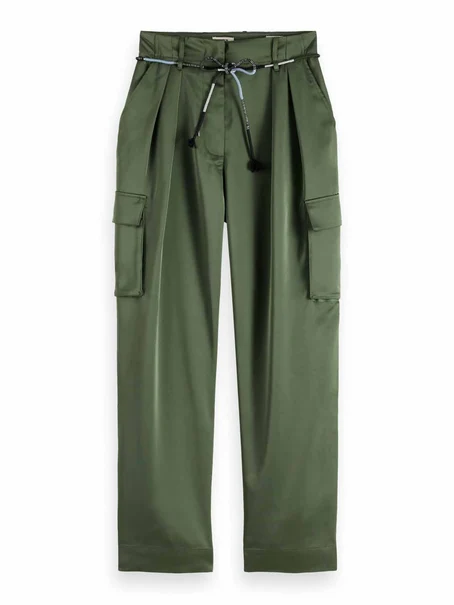 Scotch & Soda Faye high-rise tapered leg satin ca