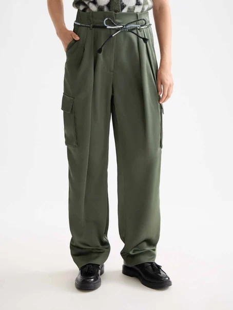 Scotch & Soda Faye high-rise tapered leg satin ca