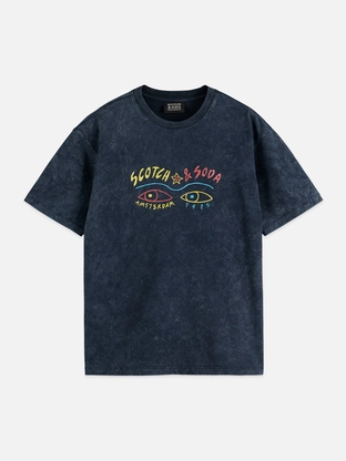 Scotch & Soda Front artwork relaxed-fit snow-wash