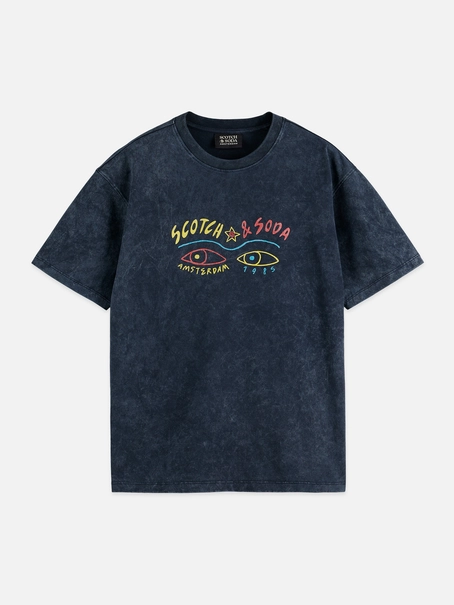 Scotch & Soda Front artwork relaxed-fit snow-wash