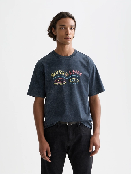 Scotch & Soda Front artwork relaxed-fit snow-wash