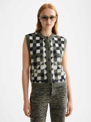 Scotch & Soda Fuzzy jacquard spencer