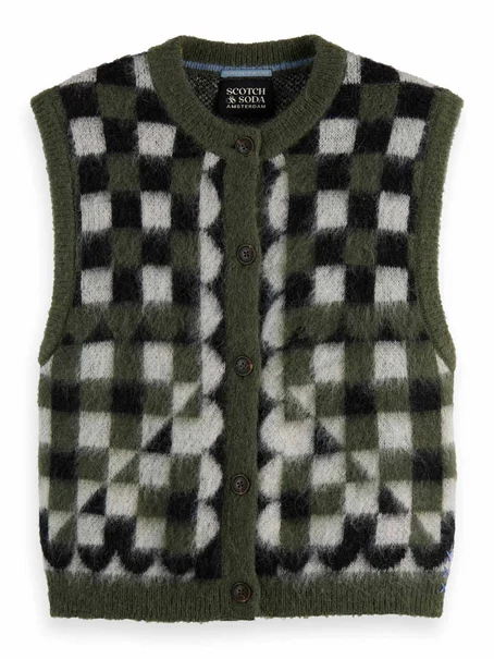 Scotch & Soda Fuzzy jacquard spencer