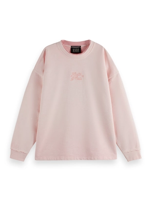Scotch & Soda Garment dye logo oversized sweatshi
