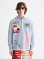 Scotch & Soda Graphic patchwork striped oxford sh
