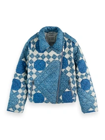 Scotch & Soda Heirloom print quilted biker jacket