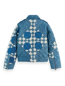 Scotch & Soda Heirloom print quilted biker jacket
