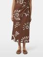 Scotch & Soda Linen blend printed wrap skirt