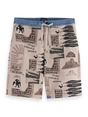 Scotch & Soda Loose-fit printed washed bermuda sh