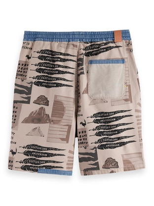 Scotch & Soda Loose-fit printed washed bermuda sh