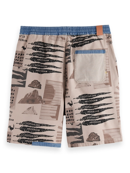 Scotch & Soda Loose-fit printed washed bermuda sh