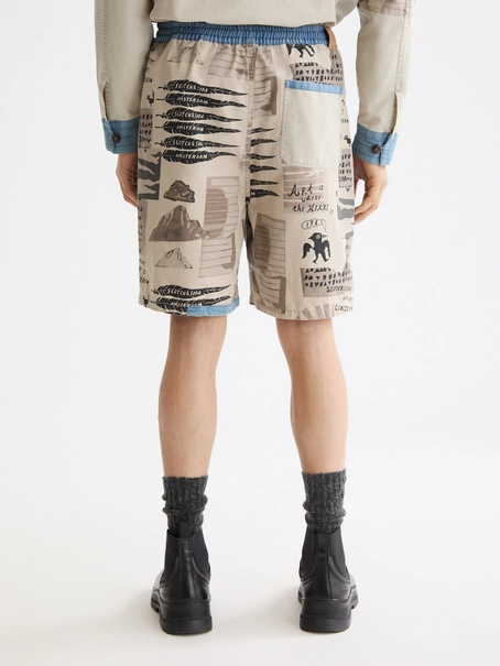 Scotch & Soda Loose-fit printed washed bermuda sh