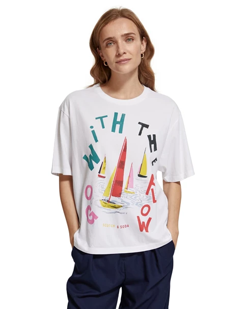 Scotch & Soda Loose fit T-shirt with front artwor