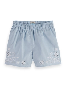 Scotch & Soda Placed broderie high-rise shorts