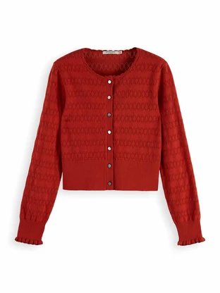 Scotch & Soda Pointelle knitted cardigan