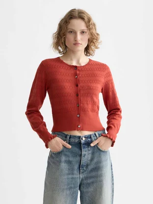 Scotch & Soda Pointelle knitted cardigan