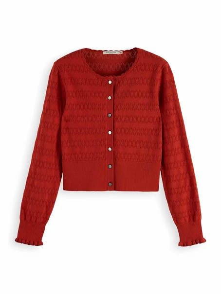 Scotch & Soda Pointelle knitted cardigan