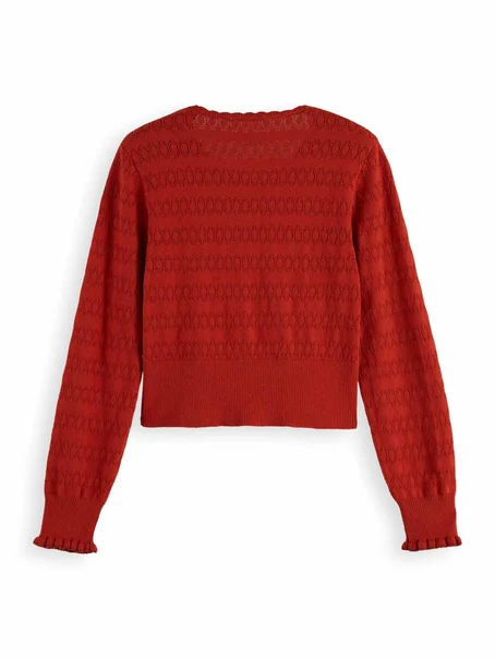 Scotch & Soda Pointelle knitted cardigan