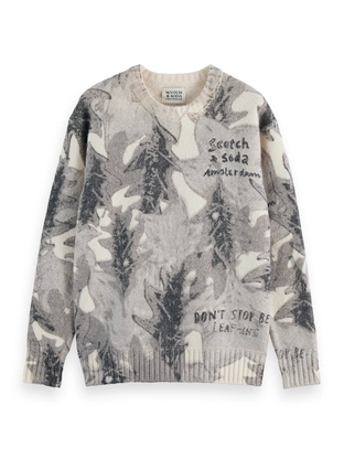 Scotch & Soda Printed dropped shoulder pullover