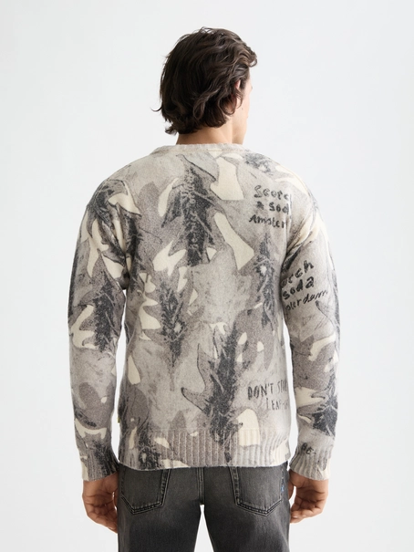 Scotch & Soda Printed dropped shoulder pullover