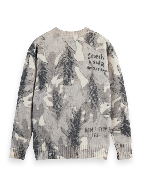 Scotch & Soda Printed dropped shoulder pullover