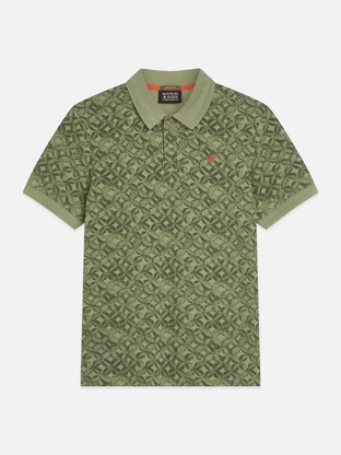 Scotch & Soda Printed over-dye regular-fit polo