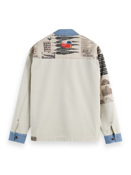 Scotch & Soda Printed & washed colour block worke