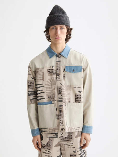 Scotch & Soda Printed & washed colour block worke
