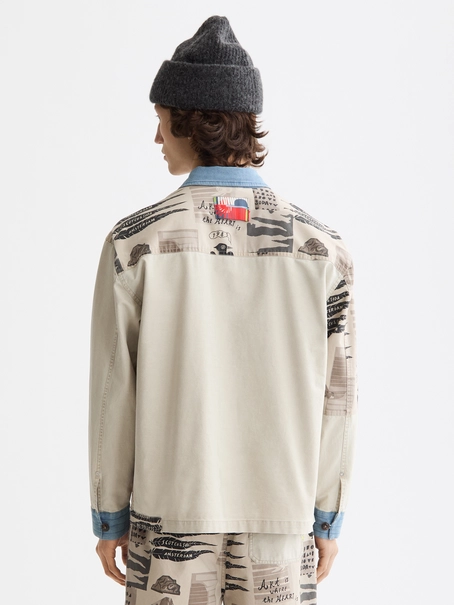 Scotch & Soda Printed & washed colour block worke