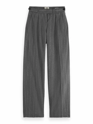 Scotch & Soda Quinn pinstripe mid-rise pleat fron
