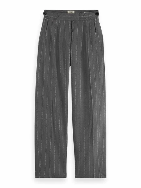 Scotch & Soda Quinn pinstripe mid-rise pleat fron