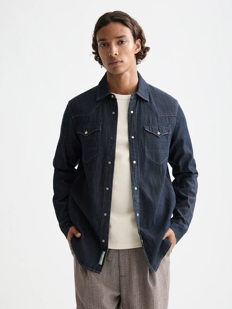 Scotch & Soda Regular fit western shirt in dark d