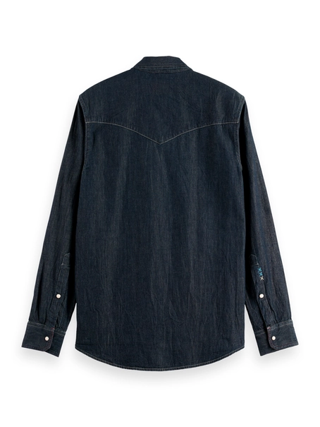Scotch & Soda Regular fit western shirt in dark d
