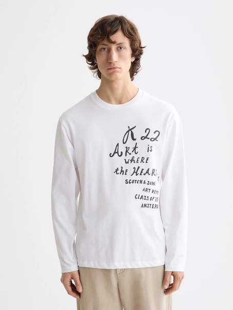 Scotch & Soda Relaxed-fit long-sleeved artwork t-
